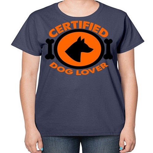 certified dog lover - dogs-  Ladies T-Shirt