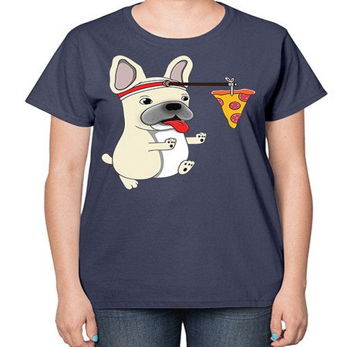 dog pizza funny shirt 90# - dogs-  Ladies T-Shirt