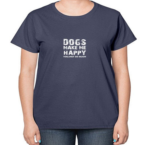 dogs make me happy 132# - dogs-  Ladies T-Shirt