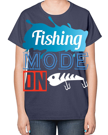 fishing mode on png 77# - shark-fish-  Ladies T-Shirt