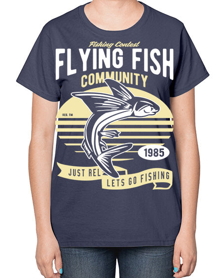 flying fish 16# - shark-fish-  Ladies T-Shirt