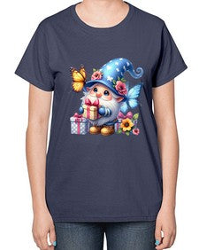 gnome with butterfly 03# - gnome-  Ladies T-Shirt