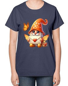 gnome with butterfly 06# - gnome-  Ladies T-Shirt