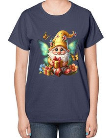 gnome with butterfly 07# - gnome-  Ladies T-Shirt