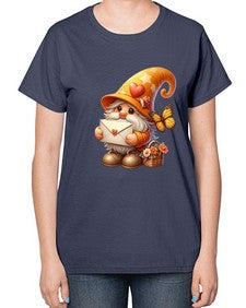 gnome with butterfly 09# - gnome-  Ladies T-Shirt