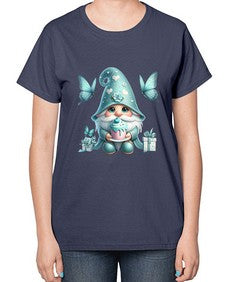 gnome with butterfly 10# - gnome-  Ladies T-Shirt