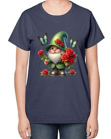 gnome with butterfly 11# - gnome-  Ladies T-Shirt