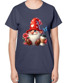 gnome with butterfly 12# - gnome-  Ladies T-Shirt