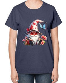 gnome with butterfly 13# - gnome-  Ladies T-Shirt