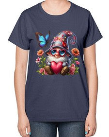 gnome with butterfly 17# - gnome-  Ladies T-Shirt