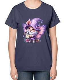 gnome with butterfly 18# - gnome-  Ladies T-Shirt