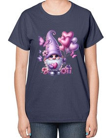 gnome with butterfly 19# - gnome-  Ladies T-Shirt