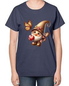 gnome with butterfly 22# - gnome-  Ladies T-Shirt
