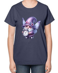 gnome with butterfly 23# - gnome-  Ladies T-Shirt