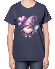 gnome with butterfly 25# - gnome-  Ladies T-Shirt