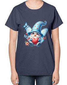 gnome with butterfly 28# - gnome-  Ladies T-Shirt