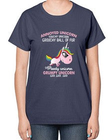 grumpy unicorn 147# - unicorn-  Ladies T-Shirt