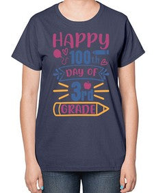 happy th day of third grade 254# - third grade-  Ladies T-Shirt