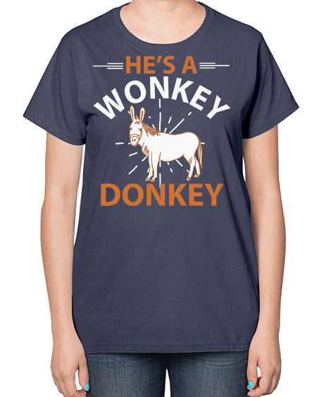 he’s a wonky donkey Style 4# - donkey-  Ladies T-Shirt