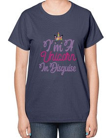 im a unicorn in disguise 228# - unicorn-  Ladies T-Shirt