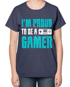 im proud to be a gamer 121# - video games-  Ladies T-Shirt