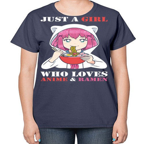 just a girl who loves anime and ramen258# - anime-  Ladies T-Shirt