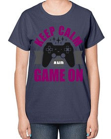 keep calm and game on 132# - video games-  Ladies T-Shirt