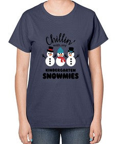 kindergarten snowmies 434# - kindergarten-  Ladies T-Shirt