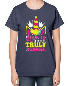 love is truly magical 270# - unicorn-  Ladies T-Shirt