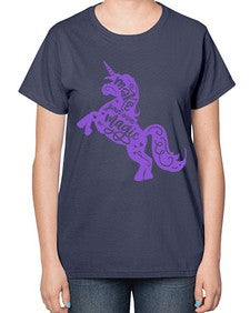 make your own magic colored 283# - unicorn-  Ladies T-Shirt