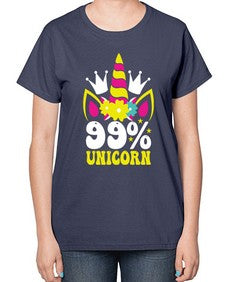 ninety nine percent unicorn 362# - unicorn-  Ladies T-Shirt