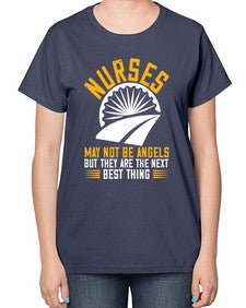 nurses may not be angels Style 1248# - nurse-  Ladies T-Shirt