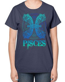 pisces Zodiac 381# - pisces-  Ladies T-Shirt