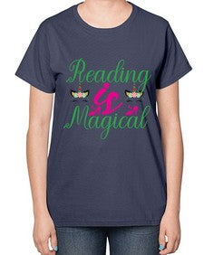 reading is magical 369# - unicorn-  Ladies T-Shirt