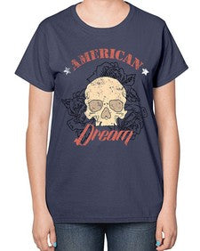 skullrose 1070# - skull and bones-  Ladies T-Shirt