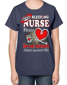 sleeping nurse 1402# - nurse-  Ladies T-Shirt