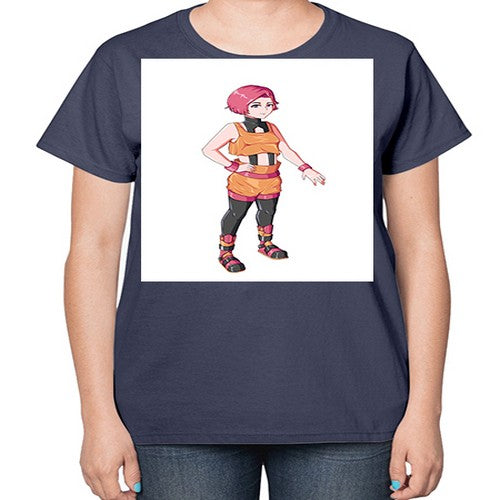 street girl wear orange outfit16# - anime-  Ladies T-Shirt