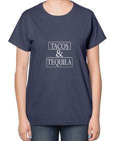 tacos and tequila 1601# - tacos-  Ladies T-Shirt