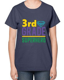 third Grade Superhero 976# - third grade-  Ladies T-Shirt