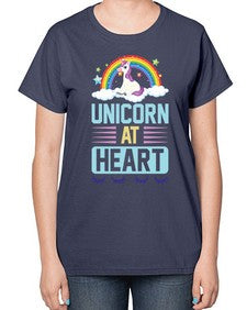 unicorn at heart 448# - unicorn-  Ladies T-Shirt