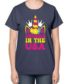 unicorn in the usa 463# - unicorn-  Ladies T-Shirt