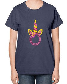 unicorn monogram frame 477# - unicorn-  Ladies T-Shirt
