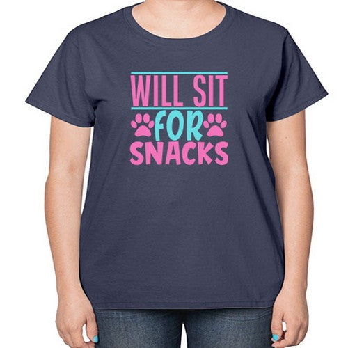 will sit for snacks Style 57# - dogs-  Ladies T-Shirt