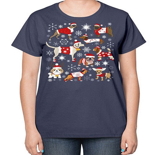 x mas dogs shirt 248# - dogs-  Ladies T-Shirt