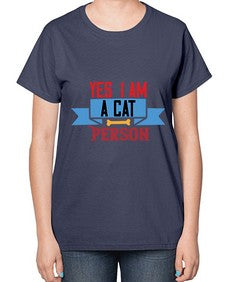 yes i am acat person Style 123# - cats-  Ladies T-Shirt