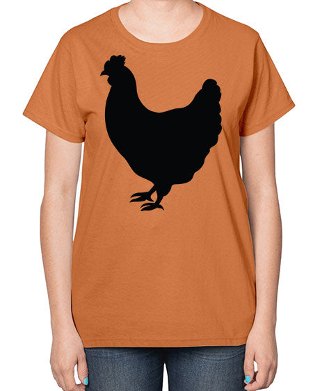 Chicken Silhouette 4# - chicken-  Ladies T-Shirt