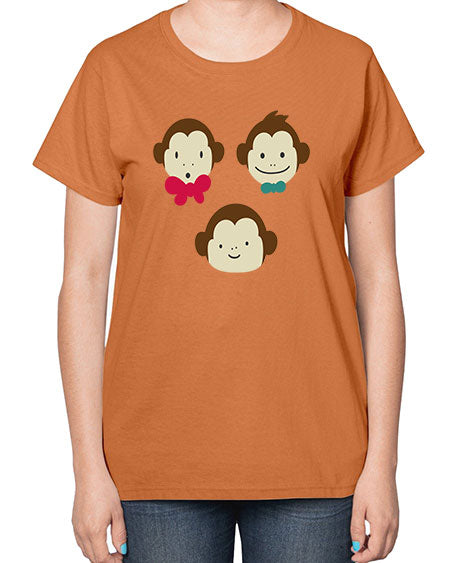 Cute_little_monkeys_5425 - monkey-  Ladies T-Shirt