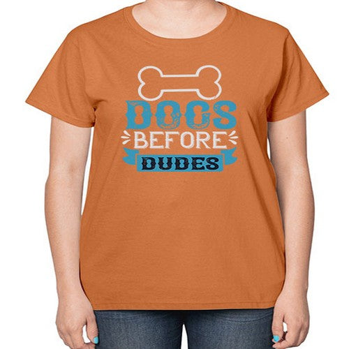 Dogs Before Dudes Style 215# - dogs-  Ladies T-Shirt