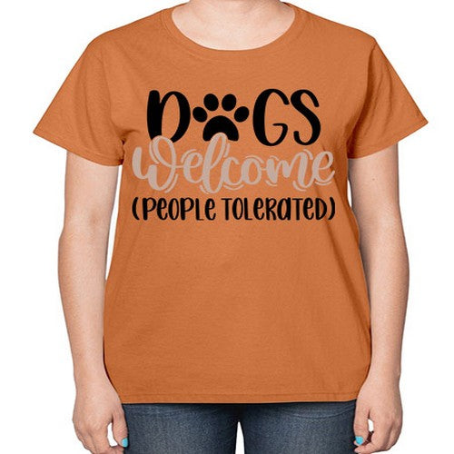 Dogs Welcome Style 21# - dogs-  Ladies T-Shirt