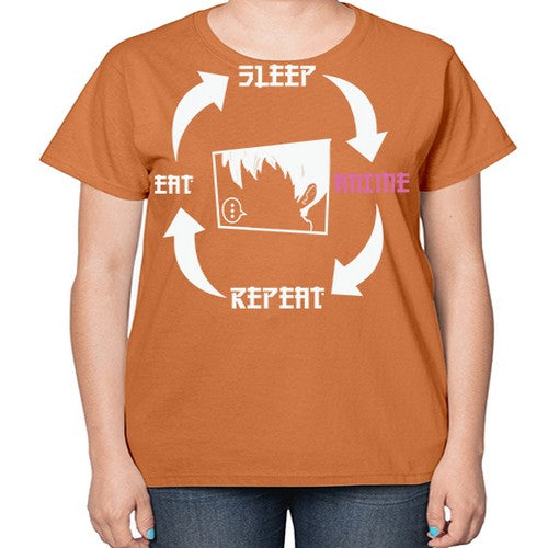 Eat Sleep Anime Repeat Anime Anime 226# - anime-  Ladies T-Shirt